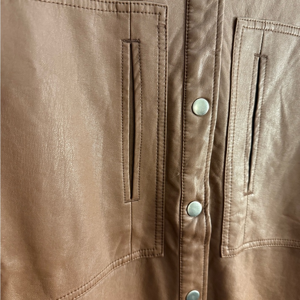 Free People Easy Rider Faux Leather Shacket NWOT M - Picture 5 of 11